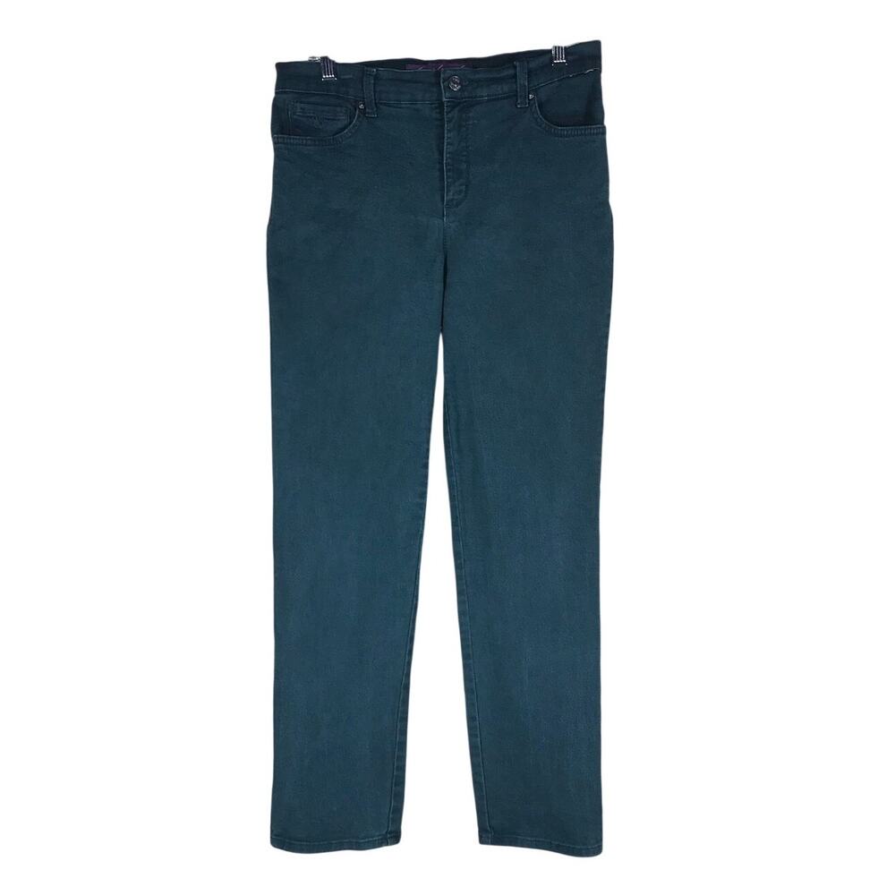 Gloria Vanderbilt Amanda Jeans Women’s 6P Green High Rise Straight Stretch Denim